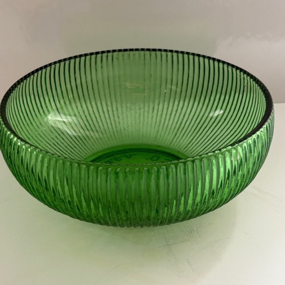 Emerald Green Glass Decorative  Bowl  E. O. Brody Vintage